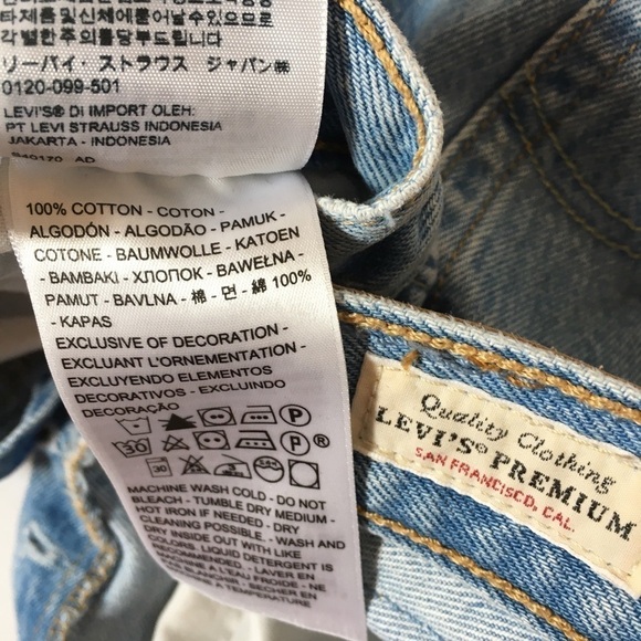 Levi’s Premium 501 High Rise Button Fly Denim Cutoff Jean Shorts - Picture 8 of 16